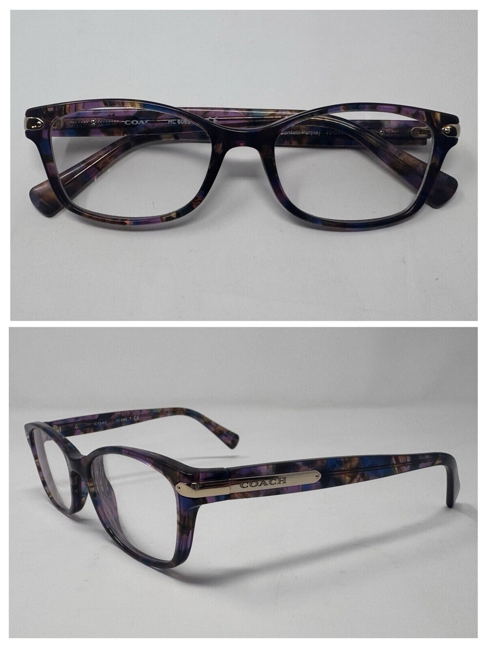 Coach HC6065 5288 Confetti Purple Eyeglass Frames 49-17-135 B